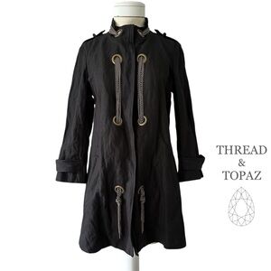 Gryphon NY Black Jacket With Grommets And chains Large